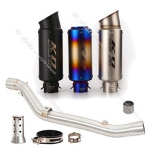 For Suzuki Drz400 2000-25 Motorcycle Exhaust System Mid Pipe Black Muffler 51mm