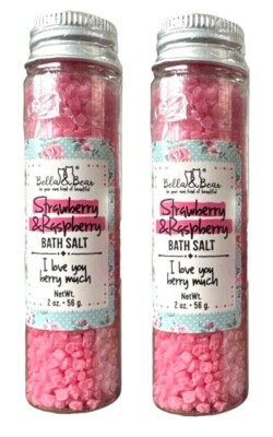 2 Pack Bella Bears Unicorn Dreams Strawberry & Raspberry Bath Salt 2oz Each