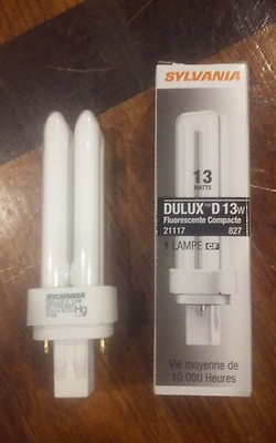 Sylvania Compact Fluorescent Light Bulb Dulux D/E 13W 20667
