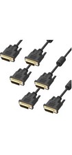 3 Pack 6 Ft DVI to DVI Monitor Cable, Gold Plated Single Link 24 1 Pin 