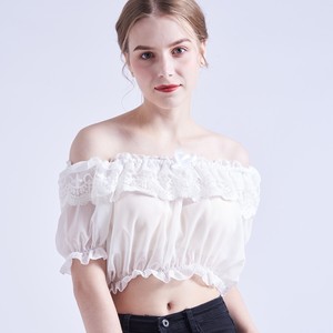 girls white frilly blouse