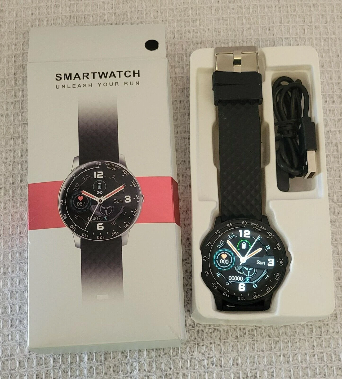 Smart watch sport fitness tracker black