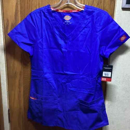 Royal Blue Dickies Scrubs EDS Signature V Neck Top 85906 ROWZ Size