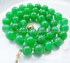 Beautiful Natural 6/8/10/12mm Green Jade Gemstone Round Beads Necklace 18"AAA