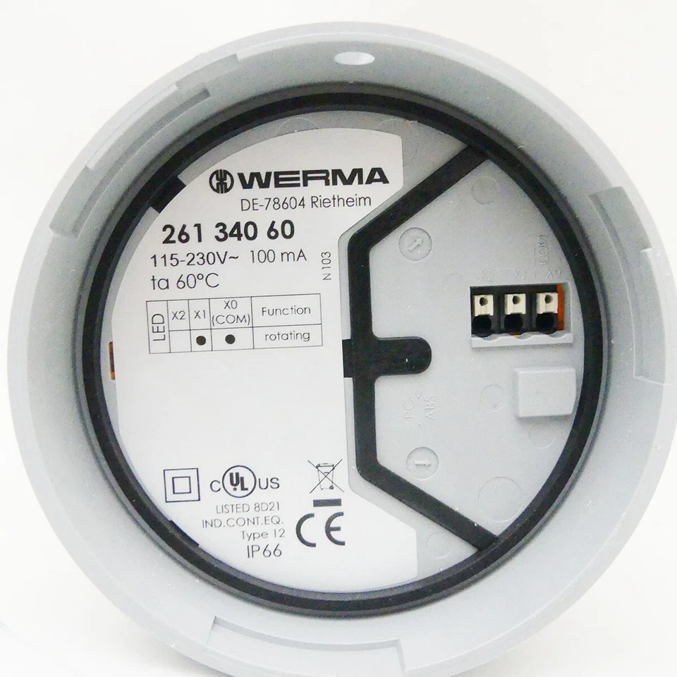 WERMA 261 340 60 261.340.60 Alarmlichtindikator 115 - 230 V Gelb -new- - Bild 3 von 4