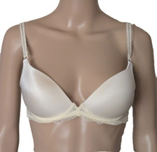 Wacoal 65897 Underwire Push-up Molded Padded Demi Cups Lace Wings ivory Bra 32C