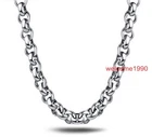 18"-36" 8mm Shiny Stainless Steel Round Rolo Chain Necklace for Men Fashion Gift