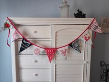 Be Mine Valentine Pennant Banner Flags Reversible