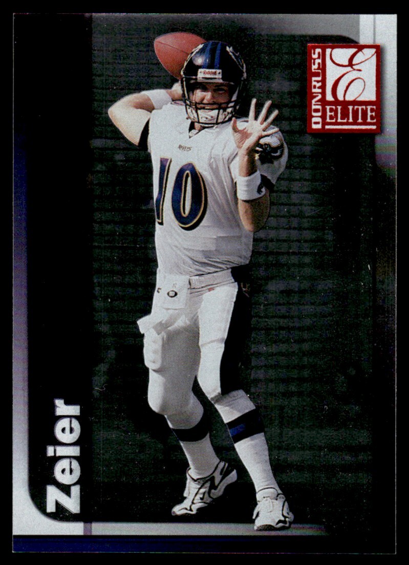 1999 Donruss Elite Eric Zeier Baltimore Ravens #50 Georgia Bulldogs