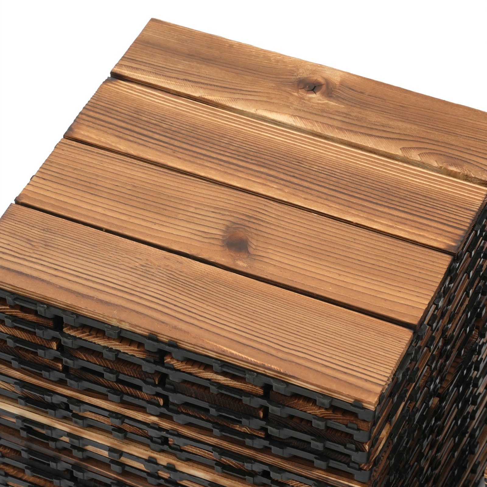 36X 12x12'' Wood Flooring Deck Tiles Patio Pavers Tiles Interlocking In/Outdoor