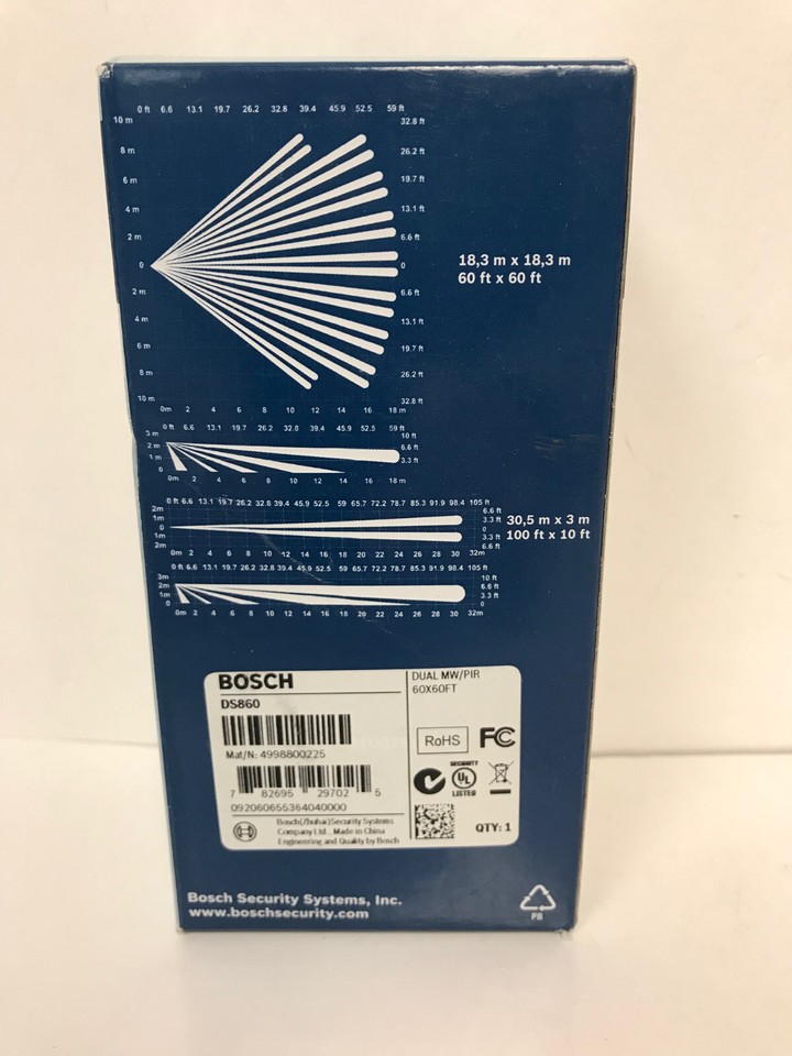 BOSCH DS860 TRITECH PIR / MICROWAVE MOTION DETECTOR NEW SEALED BOX QTY