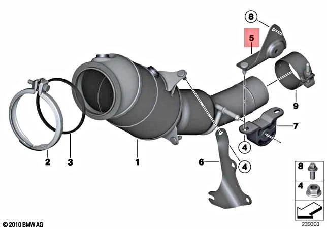 Genuine BMW Z4 Roadster E89 Holder Catalytic Converter Near Engine 