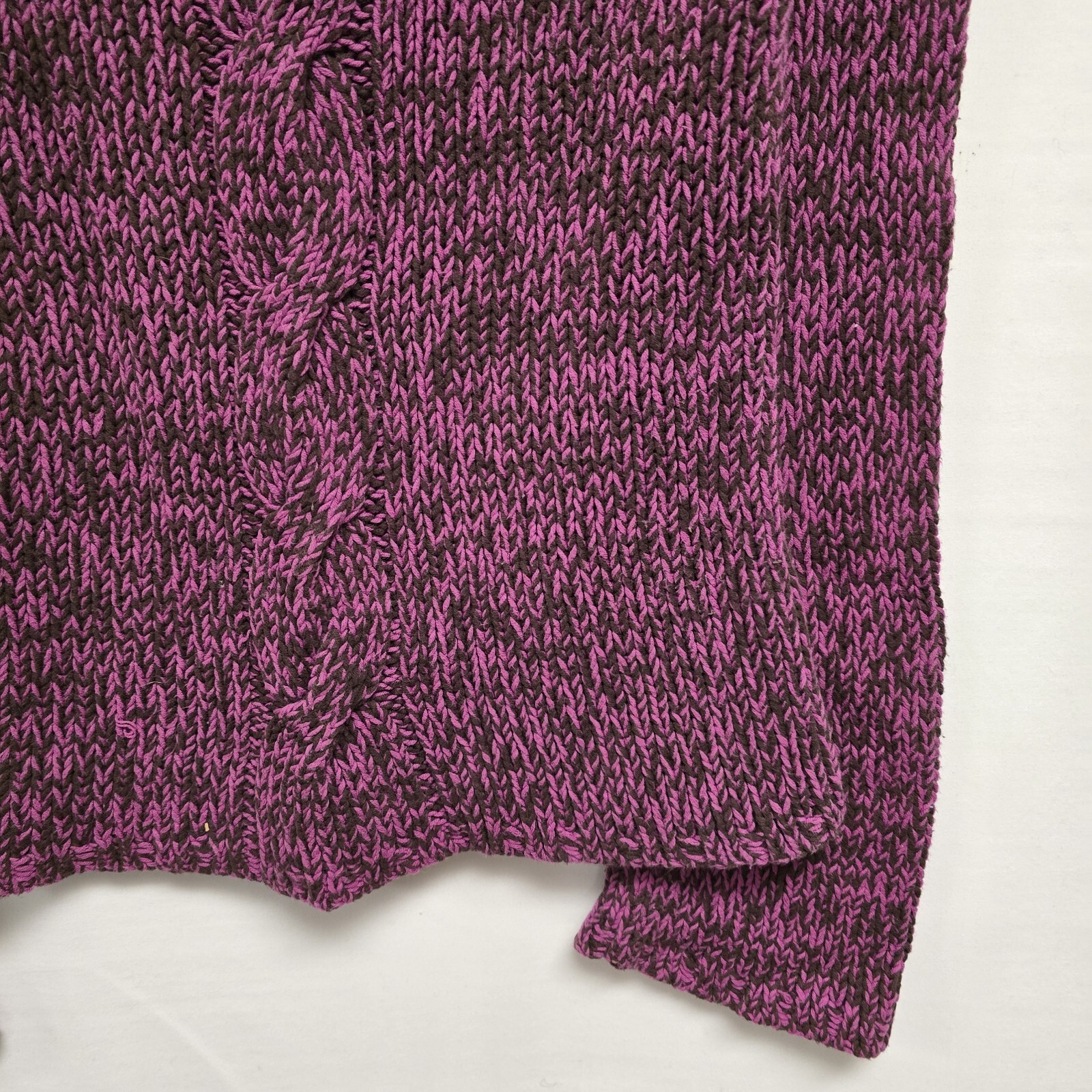 MODA International Mock Neck Bell Sleeve Womens Sweater Marled Purple L Cotton image 3