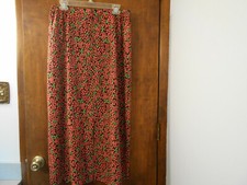 Sag Harbor Bright Pink Floral Maxi Boho Skirt Side Elastic Zipper Back Sz L