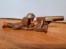 VERY NICE 1930s MANOIL M19 LEAD DIME STORE MACHINE GUNNER
