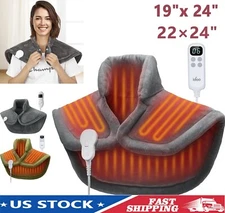 Electric Heating Pad for Back Neck Shoulders, Fast Heated Pad Neck Shoulder Gift