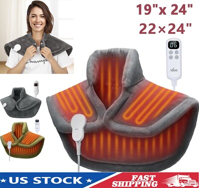 Electric Heating Pad for Back Neck Shoulders, Fast Heated Pad Neck Shoulder Gift