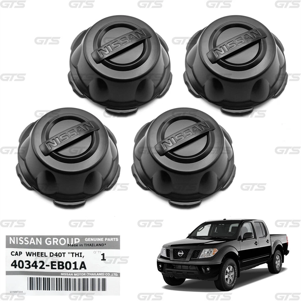 For Nissan Frontier Navara D40 Pickup 2006 14 Set 4 pc Black Wheel Center Cap Foto 3 de 4