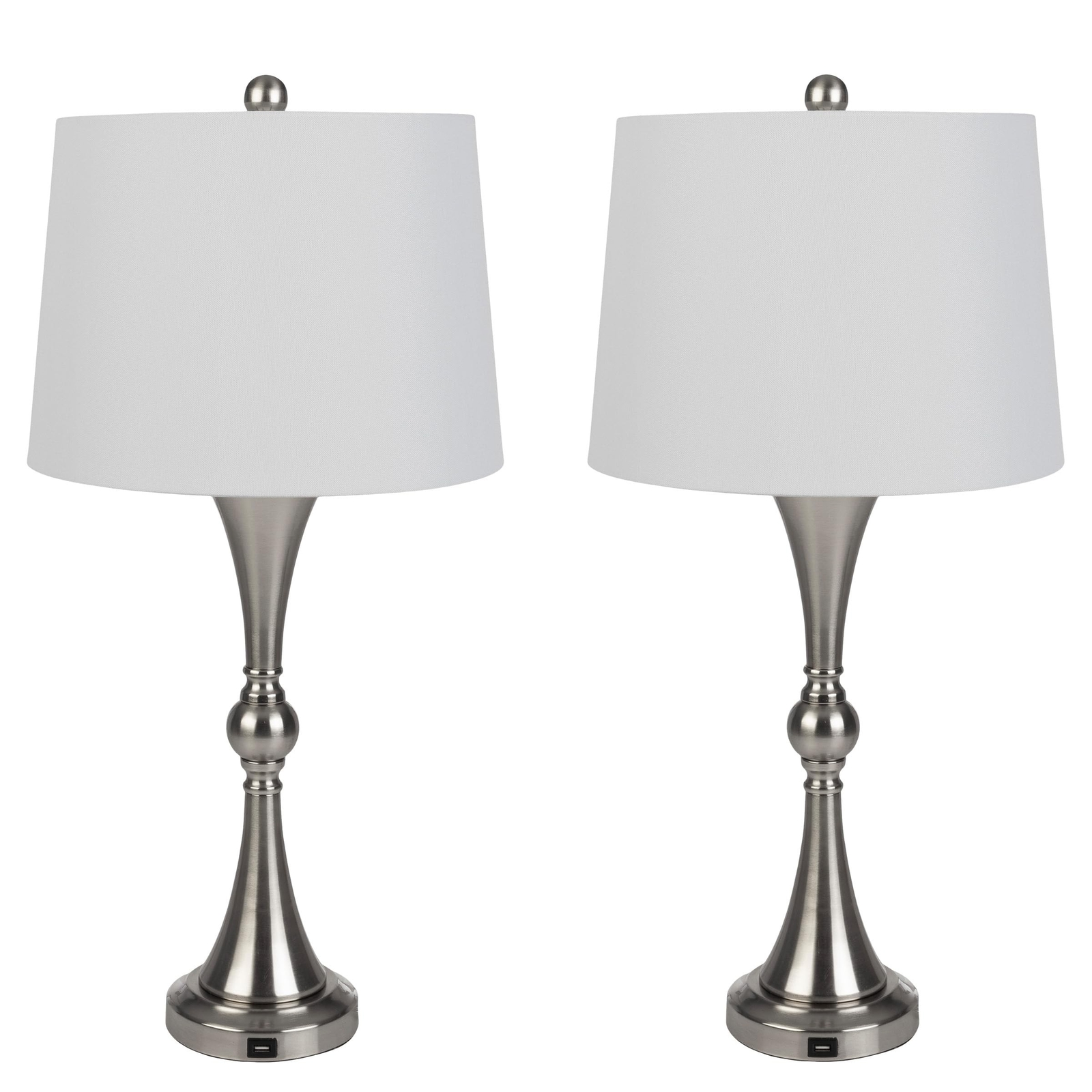 Lavish Home Set of 2 USB Table Lamps with Touch Control