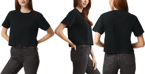 Womens American Apparel Ladies Cropped T-Shirt Boxy Tee 100% Soft Cotton S-2XL - Picture 6 of 6