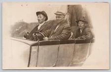 Real Photo Postcard Men And Boy Posing In Studio Car RPPC