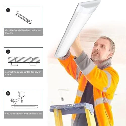 2TIg 40W 120cm LED Röhren 4000K Feuchtraumleuchte Werkstatt Deckenleuchte Lamp - Bild 12 von 15