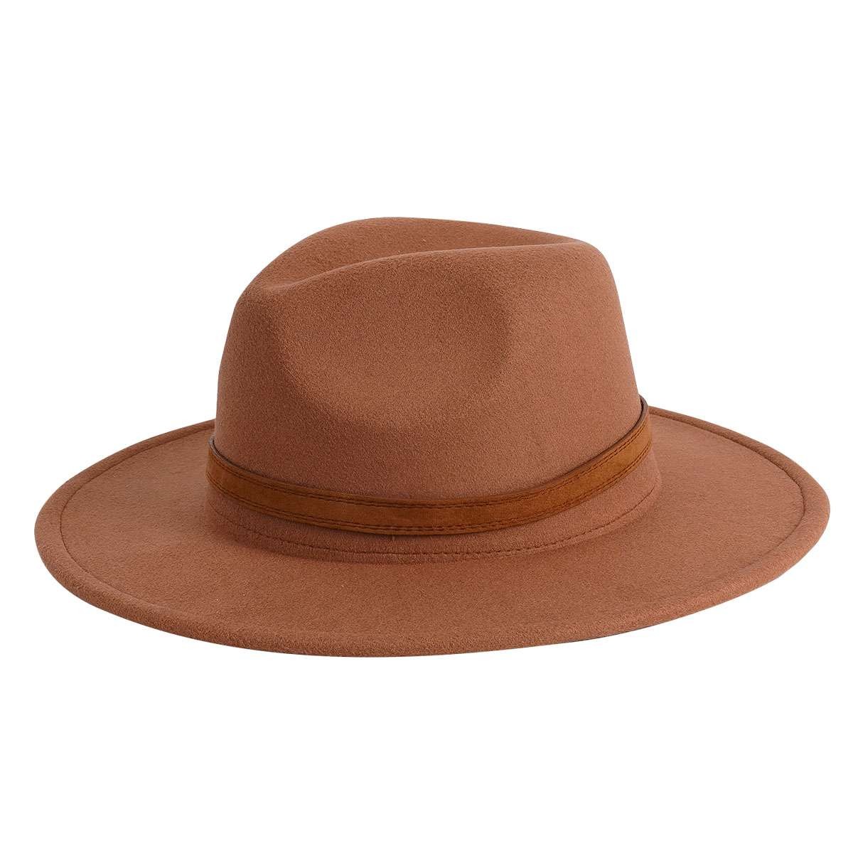 Fedora Hat Classical Wide Brim Western Cap Vintage Trilby 