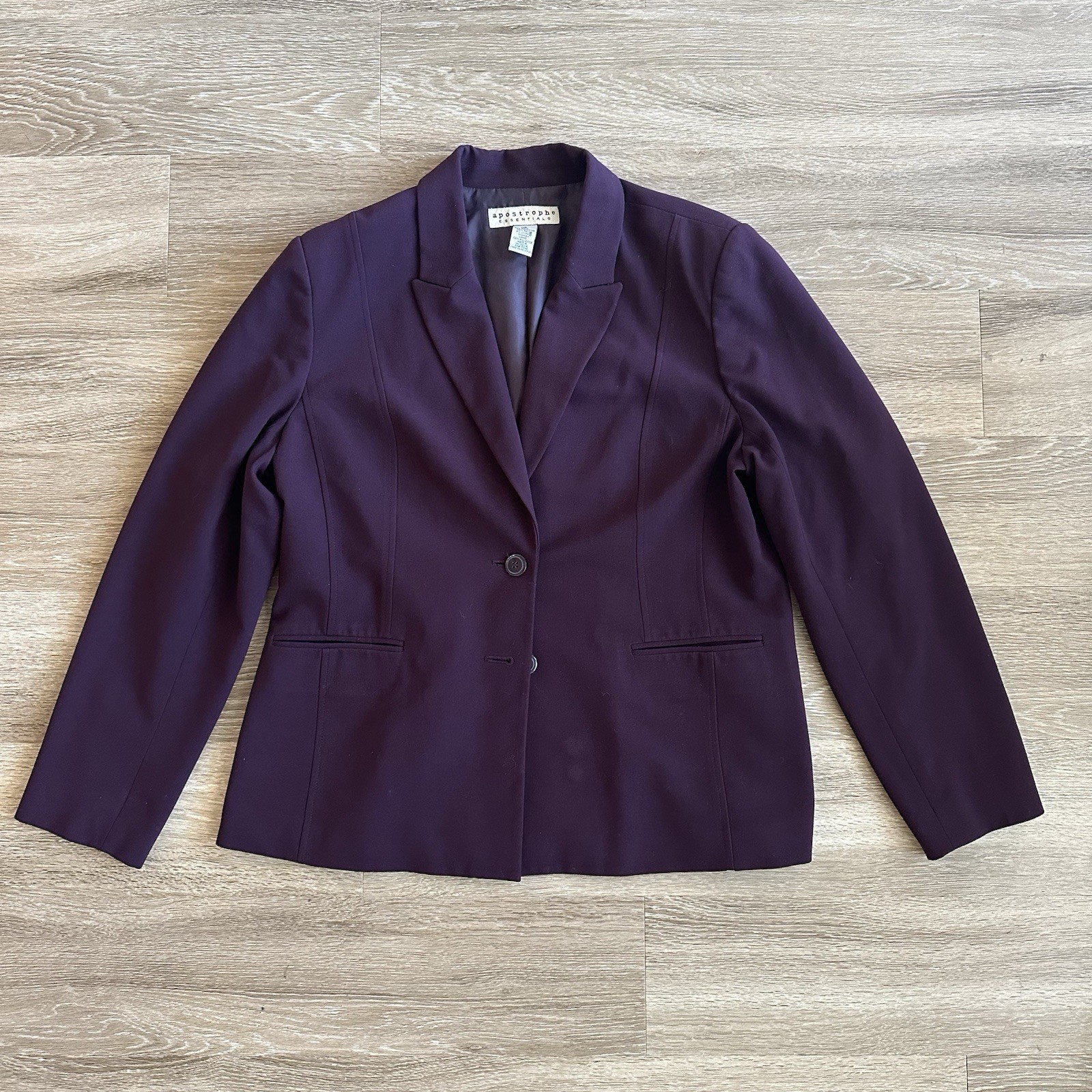 Apostrophe Essentials Blazer Suit Jacket Burgundy… - image 1