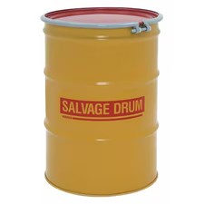 Open Head Transport Drum, Steel, 55 Gal, Unlined, Yellow, Hm5502