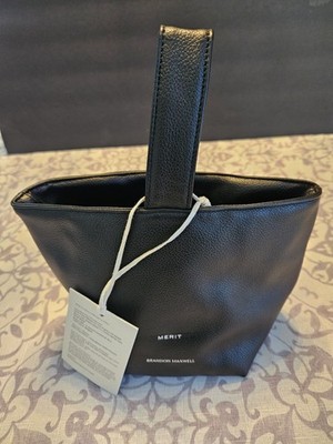 NWT Merit X Brandon Maxwell Bag Black Faux Leather Mini Handbag