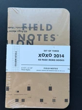 Field Notes *2014* XOXO Edition, Set of 3 Notebooks, New Sealed