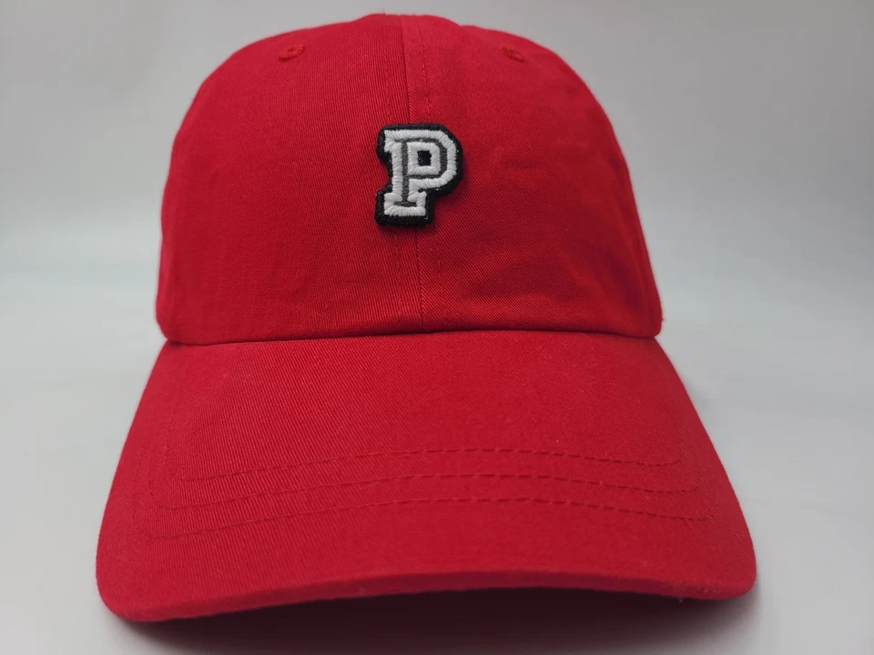 女士 Victorias Secret 粉红色 P 标志绑带可调节帽子棉质爸爸红色 — 第 2/4 张图片