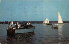Boating Maine Tichnor 1962 Portland,ME Chrome Postcard 3c stamp Original Vintage