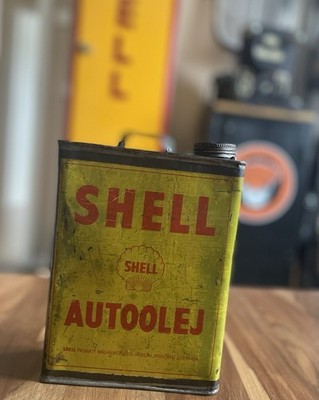 Shell Autoöl Öldose Car Oil Can - 1930er 1930s Vintage Vorkrieg Prewar