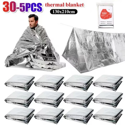 30/20/10 PACK Extra Large 82"x 52 Emergency Solar Mylar Blanket Survival Safety
