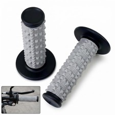 1 Pair Non-Slip Motorcycle Handlebar Grips, Pyramid Textured Anti-Vibration H...