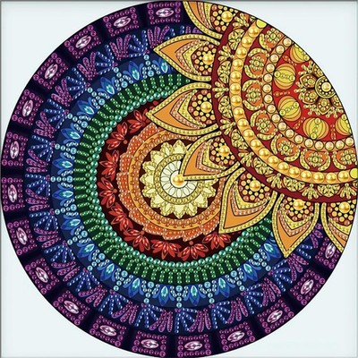 MVVMTOP 5D Diamond Art Painting Kit Mandala Crystal DIY Mosaic Craft Home