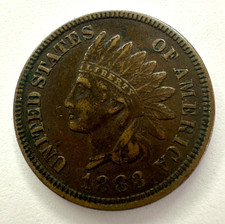 1883 USA Indian Head Cent Coin, XF Extremely Fine