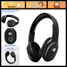 Portable Rechargeable FM Radio Headphones - Wireless Ear Muffs for Jogging, Cycl