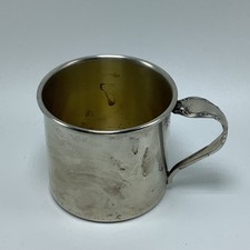 Vintage ONEIDA USA Silver Plate Baby Cup Ornate Handle