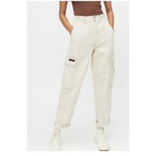 New NWT BDG Urban Outfitters Casual Cargo Pant Size 26 In Creme