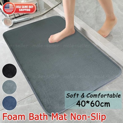 #ad #ad Super Water Absorbent Soft Memory Foam Bath Mat Non Slip Bathroom Shower Rug $7.99