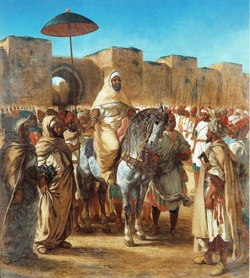 Delacroix - Der Sultan von Marokko und sein Gefolge - 1845 A1-A4 Poster Tier Haustier