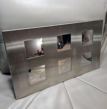 Stunning Industrial Chic Stainless Steel 6 Mirror Heavy Rectangular Wall Mirror 