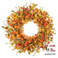 22 Inch Fall Flower Wreath for Front Door,Autumn Harvest Wreath with
