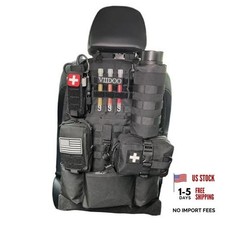 Upgrade 1000D Molle Seat Back Organizer with Pouches, Tactical Molle SET-BLACK