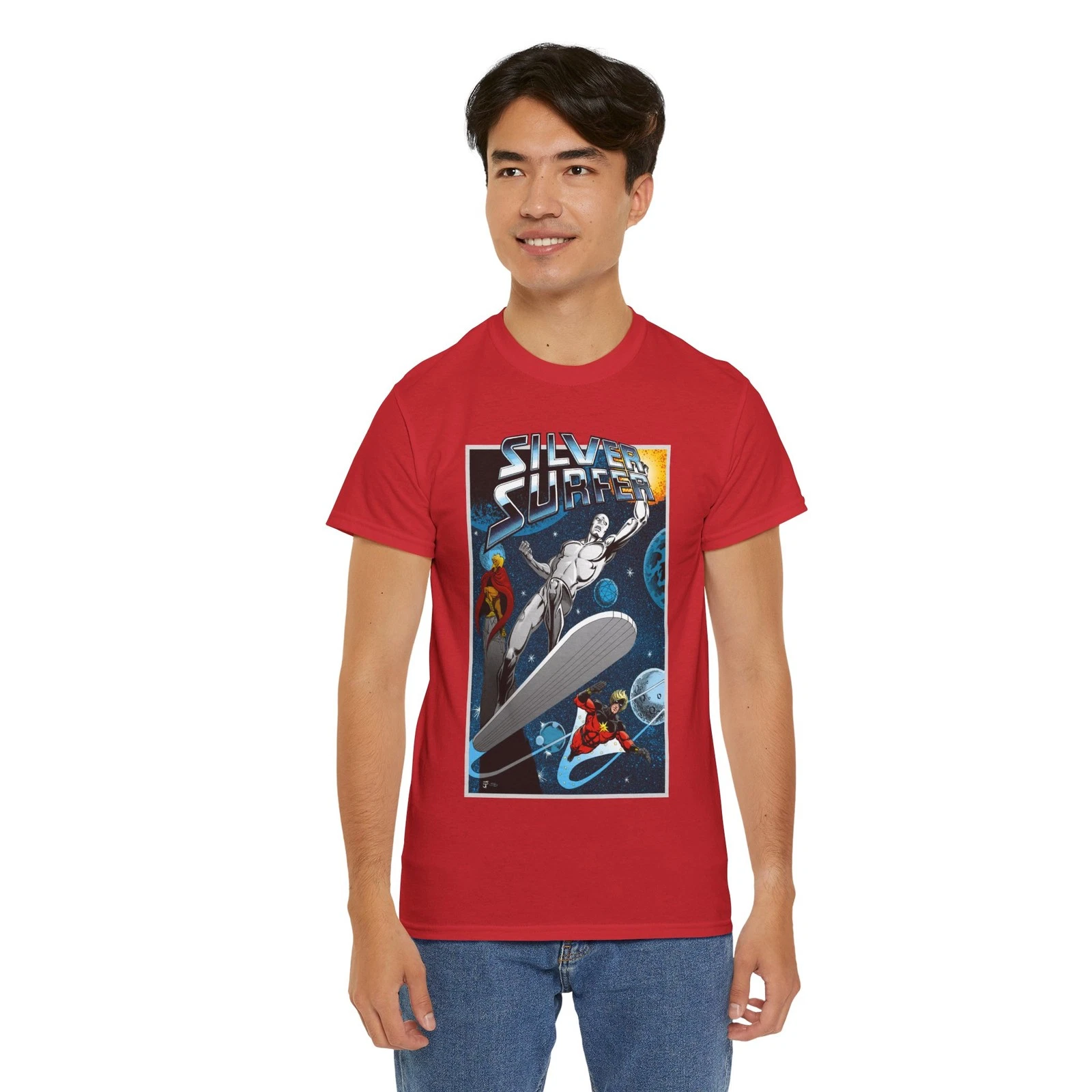 Silver Surfer T-Shirt - Marvel Comics - With Adam Warlock & Captain Marvel