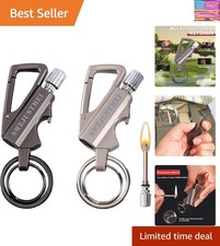 2Pcs Permanent Match Infinity Lighter with Multitool Keychain Bottle Opener, ...