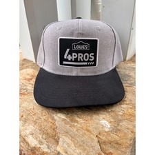 Lowes 4 Pros Snapback Hat Mens Gray Black Flat Brim Adjustable Workwear Cap