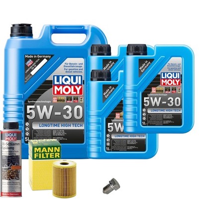 Motoröl 5W30 LIQUI MOLY 8L+MANN Ölfilter+Ölschlammspülung+Ölablassschraube
